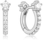 ANIA HAIE Damen Ohrring Creole Melodic Poet Sparkling Pav&eacute; Huggie Hoop, Sterling