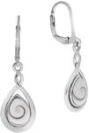 Zeeme Pearls Damen Ohrh&auml;nger 925/- Sterling Silber 3,7cm Gl&auml;nzend Muschel wei&szlig;