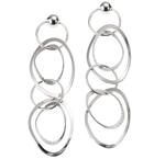 Zeeme Silber Damen Ohrringe 925/- Sterling Silber 6cm Matt/Glanz wei&szlig; 213220051