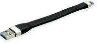 ROLINE USB 3.2 Gen 1 Silikonkabel, A-C, ST/ST, schwarz, 11 cm