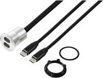 TRU Components USB-C&reg; (3.1) 2x Buchse/Stecker 1 m Kabel silber TC-13376316 Inhalt: 1