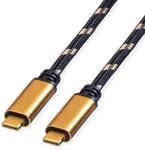 ROLINE Gold USB4 Gen3x2 Kabel, C-C, ST/ST, 40Gbit/s, 100W, schwarz/Gold, 1 m