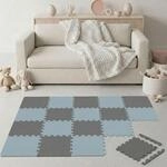 LittleTom Spielmatte Baby Puzzlematte mit Rand - 18 Matten je 30x30 cm Krabbelmatte