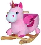 Deuba Spielwerk&reg; Schaukeltier Einhorn inkl. Sound Effekt Sicherheitsgurt Pl&uuml;sch