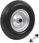 vidaXL Schubkarrenrad mit Achse Massiv PU 4,00-8 390mm Rad Ersatzrad Reifen