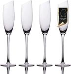 INTIRILIFE 4x Champagner Glas mit moderner Kante - 150 ml F&uuml;llmenge - Sekt Prosecco