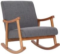CLP Schaukelstuhl Morelia I Wippsessel Mit Stoff-Bezug I Holz In Walnuss-Optik,