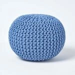 Homescapes Pouf Strickpouf rundes Bodenkissen, Sitzpouf 35 x 40 cm, gepolsterter