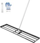 VEVOR Rasennivellierrechen, Levelingrake mit 213 cm Griff, 1219x254 mm Bodenplatte,