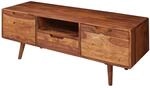 FineBuy HiFi Lowboard Sheesham Massivholz Landhaus TV Kommode 135x51x45cm,