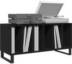 vidaXL Schallplattenschrank Schwarz Eichen-Optik 100 x 38 x 48 cm, Moderner
