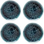 Kare Design Teller Azur, Geschirr-Set, 4-teilig, Blau, 21cm Durchmesser,