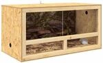vidaXL Terrarium Braun 100 x 50 x 50 cm OSB, Rustikale Glasumhausung, Robustes