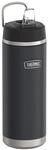 THERMOS ICON Trinkflasche dunkelgrau 0,71l - 12h kalt, mit Flip-Strohhalm,