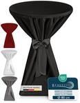 Beautissu Premium Stehtischhussen 80 cm Blickdicht Schwarz &ndash; Tischhussen f&uuml;r