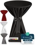 Beautissu Premium Stehtischhussen 60 cm Blickdicht Schwarz &ndash; Tischhussen f&uuml;r