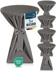 Beautissu 5X Premium Stehtischhusse Blickdicht Anthrazit &Oslash; 80-85 cm &ndash; rutschfest