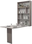 Mirjan24 Wandtisch Albi, Wandklapptisch mit 2 Regalen, V-Tisch, Esstisch, Tisch ideal