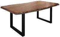 MASSIVMOEBEL24.DE | Baumtisch Akazie 200x100x77 Natur lackiert/U-Beine anthrazit matt