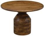 FineBuy Couchtisch Mango Massivholz 60cm Natur Rund - Design Wohnzimmertisch -