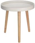 Spetebo Holz Beistelltisch wei&szlig; - 40 x 39 - Telefon Blumen Tisch