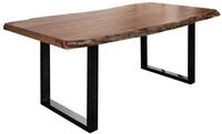 MASSIVMOEBEL24.DE | Baumtisch Akazie 200x100x77 Natur lackiert/U-Beine anthrazit