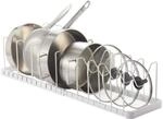 YAMAZAKI 3840 TOWER Extendable Lid & Pan Holder, white, ABS Resin/Steel, 4582 x 20 x