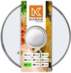 KADAX Glasdeckel, Topfdeckel &Oslash;26 cm mit Silbergriff, hitzebest&auml;ndig, mit Dampfloch,
