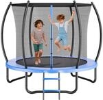 VEVOR Outdoor Trampolin Bodentrampolin 244 x 244 cm mit Sicherheitsnetz & verdickter