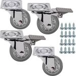 SOTECH Set M&ouml;belrollen ULM &Oslash; 50 mm transparent 2 x mit und 2 x ohne Bremse