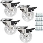SOTECH 4 St&uuml;ck M&ouml;belrollen RAPID &Oslash; 50 mm transparent mit Bremse (Feststeller)