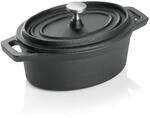 WAS 3525 121 Gusseisen Cocotte mit Deckel, Oval, 12cm L&auml;nge, 9cm Breite, 5cm Hohe,