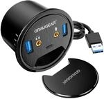 GRAUGEAR Tisch USB HUB mit 1x USB-C und 2X USB-A Anschl&uuml;ssen, Tisch HUB mit 60mm