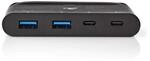 Nedis - Hub - USB-C - USB 3.0 - Power: 100 Watt - USB 3.1 Super Speed - Schwarz