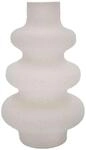 Intirilife Keramik Vase in Creme Wei&szlig; - 13 x 21.8 cm - Spiralvase Dekovase ideal
