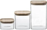 5five - 3 stapelbare glasgef&auml;&szlig;e "hermet" holzdeckel