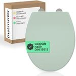 Toilettendeckel mit Absenkautomatik | Trendfarbe Salbei | Ovale Form | Duroplast
