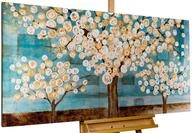 KunstLoft Leinwandbild | 100% HANDGEMALT | 140x70cm | Gem&auml;lde 'Blaue Melancholie' 