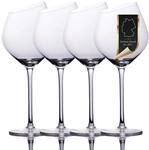 INTIRILIFE 4x Wein Glas mit moderner Kante - 470 ml F&uuml;llmenge - Rotwein Glas Kelch