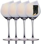 INTIRILIFE 4x Wein Glas mit moderner Kante - 470 ml F&uuml;llmenge und Regenbogen