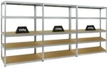 PROREGAL Mega Deal 3er-Set Schwerlastregale Big Elephant 180x120x60cm mit 5 Ebenen