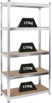 PROREGAL Schwerlastregal Ragnar f&uuml;r Gesamtlast 875kg Ma&szlig;e: 180x90x40 Verzinkt,