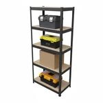 Relaxdays Schwerlastregal, HxBxT 180x60x30 cm, Traglast 500 kg, 5 Ebenen, Lagerregal