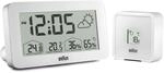 Braun Digitale Wetterstationsuhr mit Anzeige von Innen- und Au&szlig;entemperatur sowie
