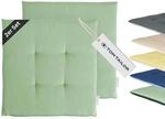 TOM TAILOR NEU! Sitzkissen Stuhl 2er Set - gem&uuml;tliche Stuhlkissen 40x40 cm in Gr&uuml;n