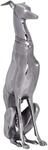 FineBuy Dekoration Design Dog aus Aluminium silbern Windhund Skulptur Hundestatue