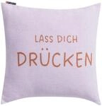 David Fussenegger Kissenh&uuml;lle Silvretta 'Lass Dich dr&uuml;cken' 50 x 50 cm Hellviola
