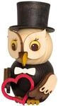 Kuhnert - Dekoration/Holzfigur - Mini Eule Br&auml;utigam - ca. 7cm - Made in Germany