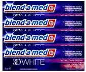 4x Blend-a-med 3D White Vitalizing Fresh 75ml, 3in1, Zahnschmelz schonend