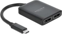 Delock USB Type-C&trade; Splitter (DP Alt Mode) zu 2 x DisplayPort MST/VXP